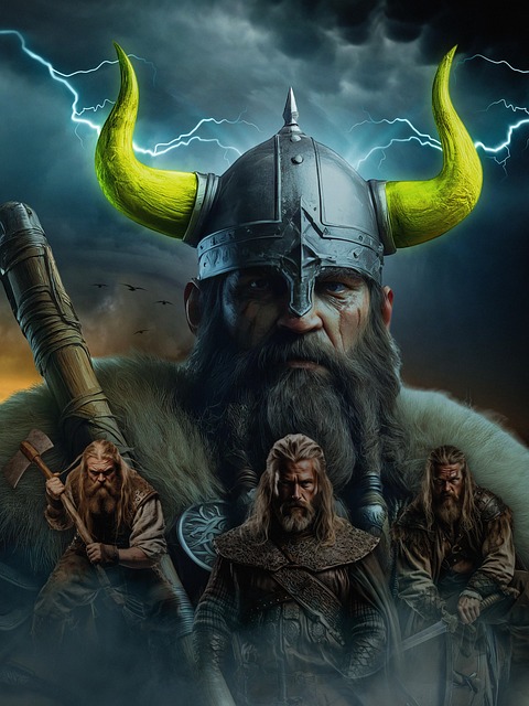 Free warriors vikings sword illustration
