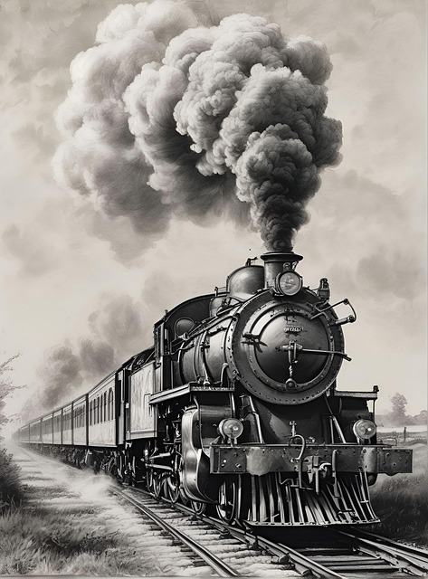 Free ai generated steam locomotive train illustration