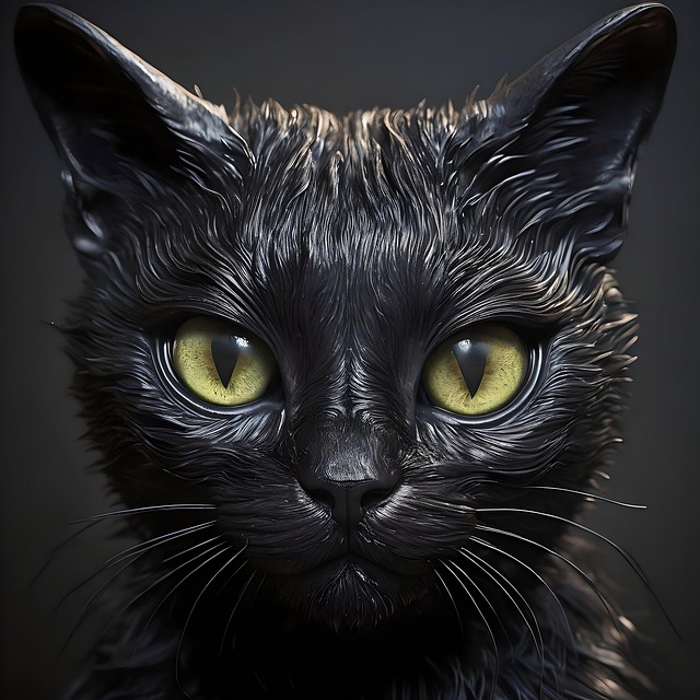 Free ai generated cat black cat illustration