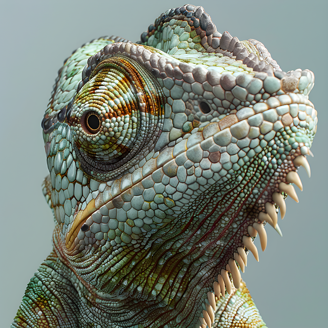 Free ai generated chameleon iguana illustration
