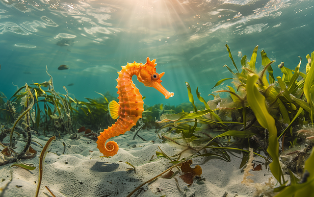 Download free HD stock image of Seahorse Underwater Free seahorse underwater ocean illustration