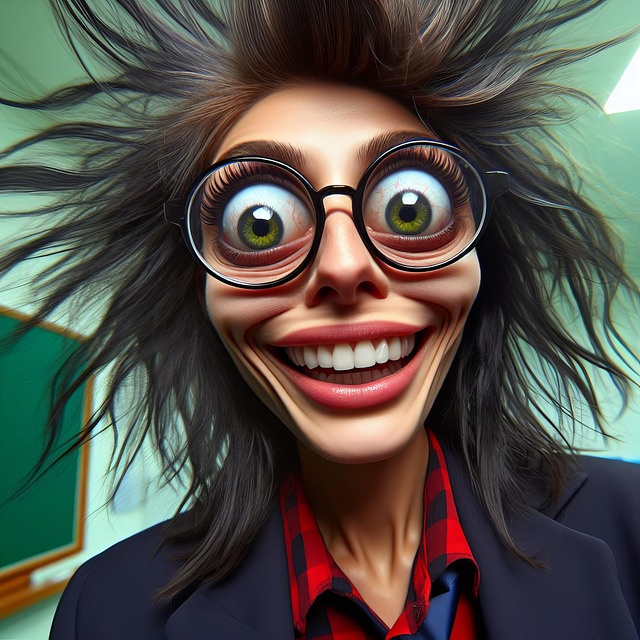 Free ai generated woman bulging eyes illustration