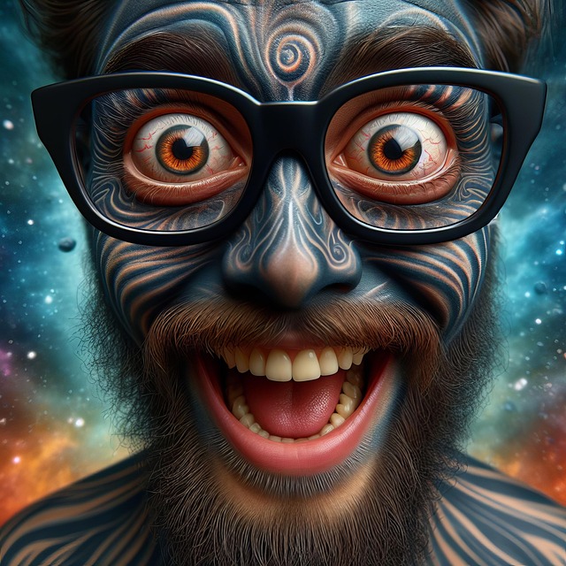 Free ai generated man bulging eyes illustration