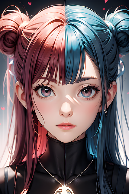 Free woman double personality illustration