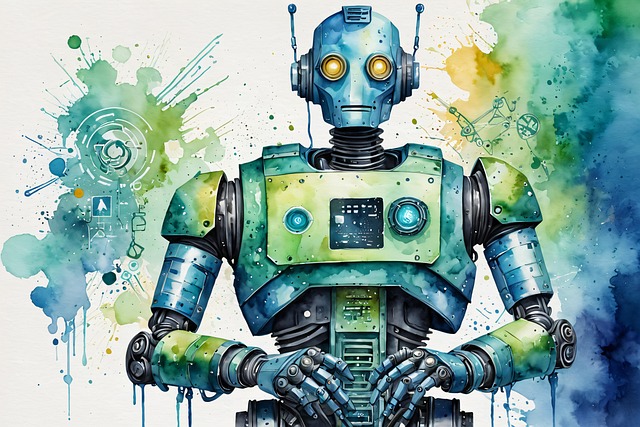 Roboter, Wasserfarbe, Spielerisch