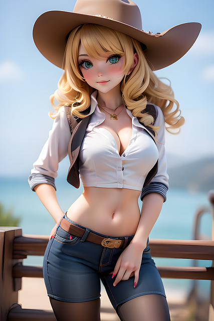 Free woman cowgirl cowboys illustration