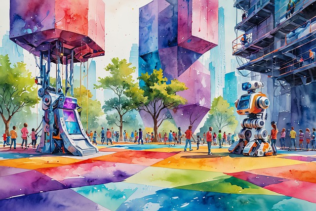 Akvarel, Futurisme, Robot, Ai Genereret