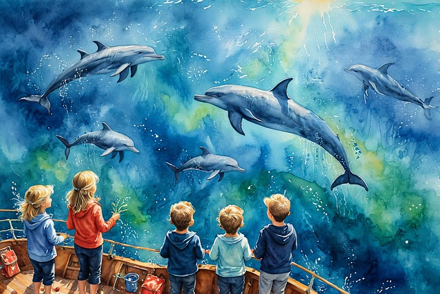 Akvarel, Delfin, Vand, Ai Genereret