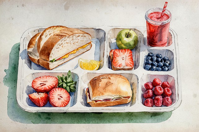 Free watercolor colorful tray illustration