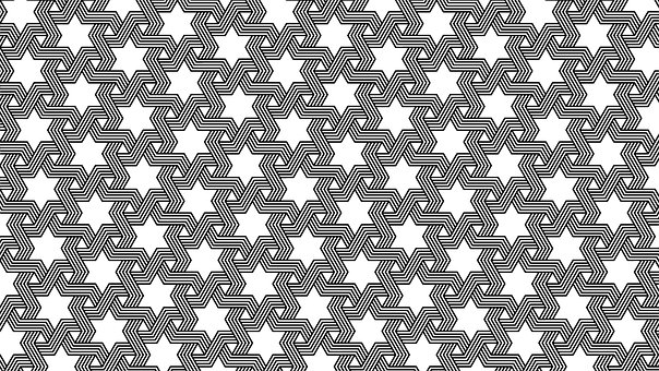 Geometrický, Vzor, Hexagramy, Design