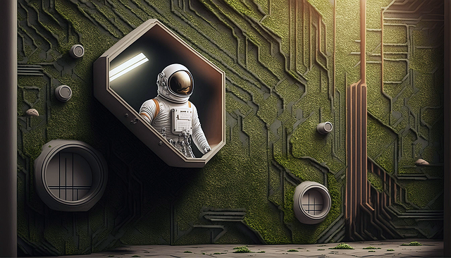Astronaut, Büro, Technik, Botanik, Möbel