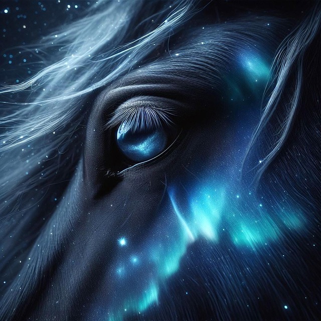 Free ai generated night sky horse illustration