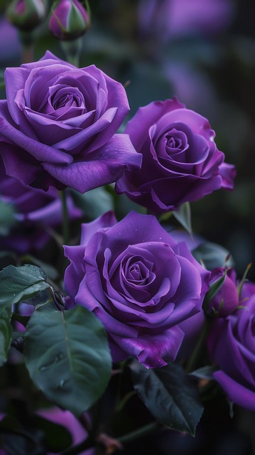Free purple roses flowers illustration