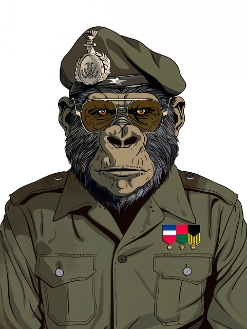Free gorilla monkey military illustration