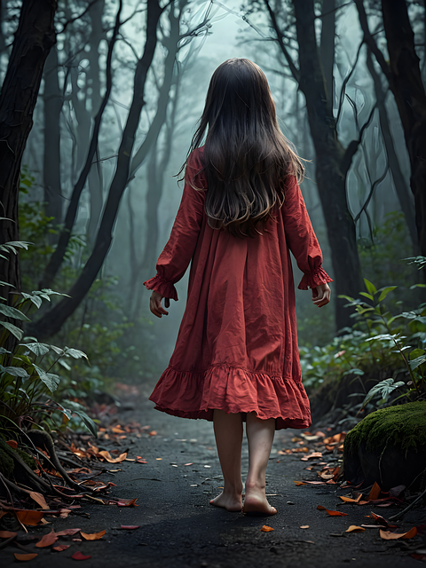 Free ai generated child forest illustration
