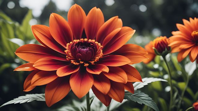 Free ai generated orange floral background illustration