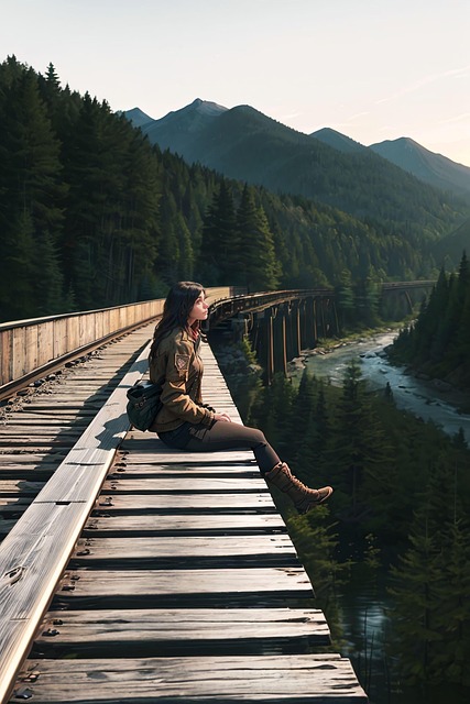 Download free HD stock image of Ai Generated Woman Free ai generated woman bridge illustration