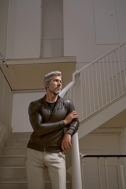 Free ai generated man stairs illustration
