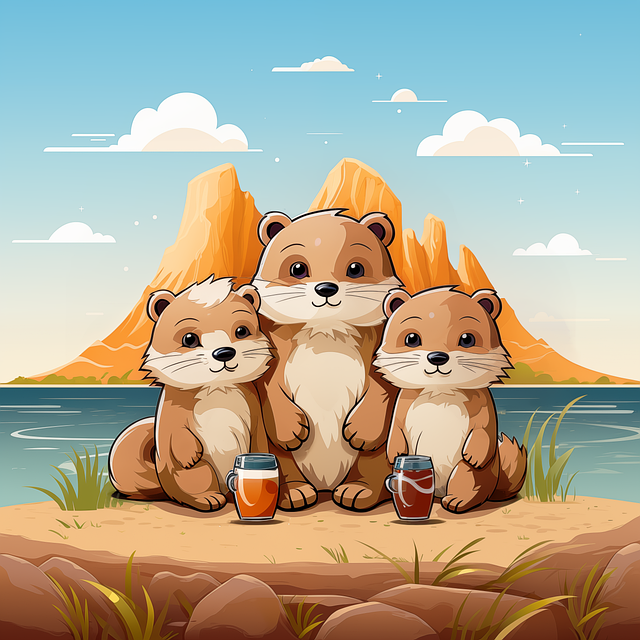 Free ai generated mongoose meerkats illustration