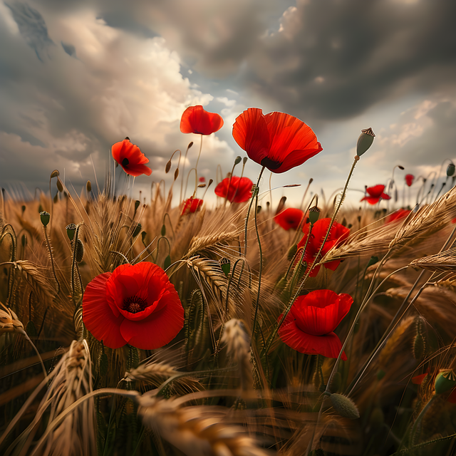 Free ai generated poppies flowers illustration