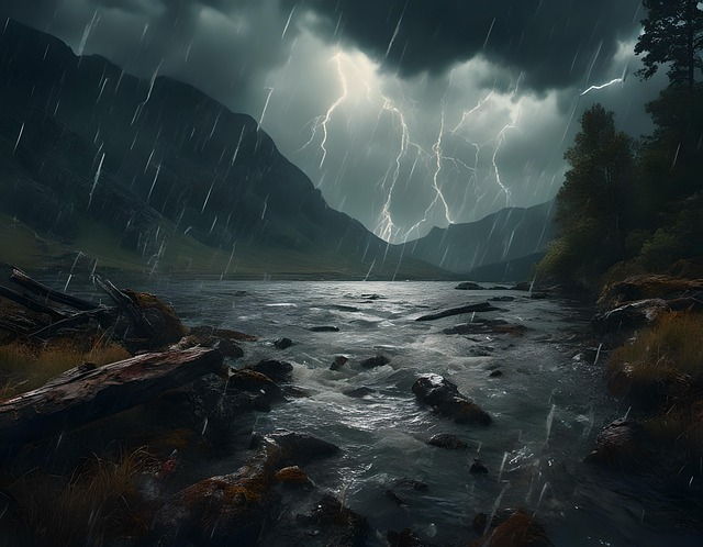Free ai generated storm lightning illustration