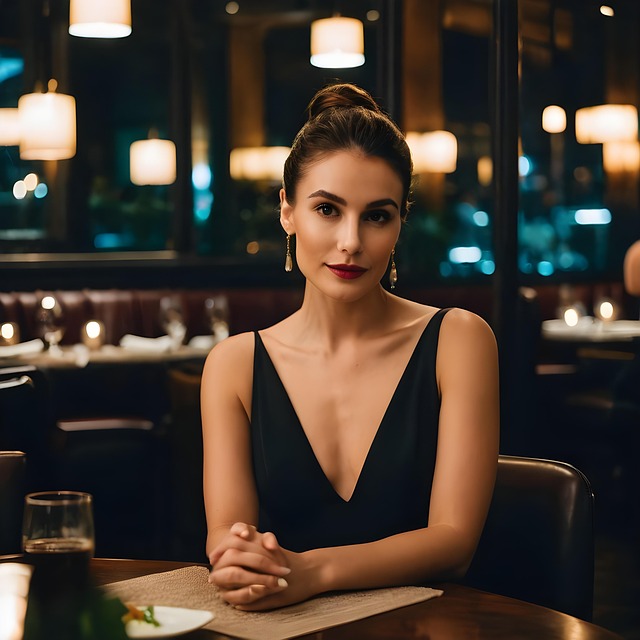 Free ai generated woman restaurant illustration