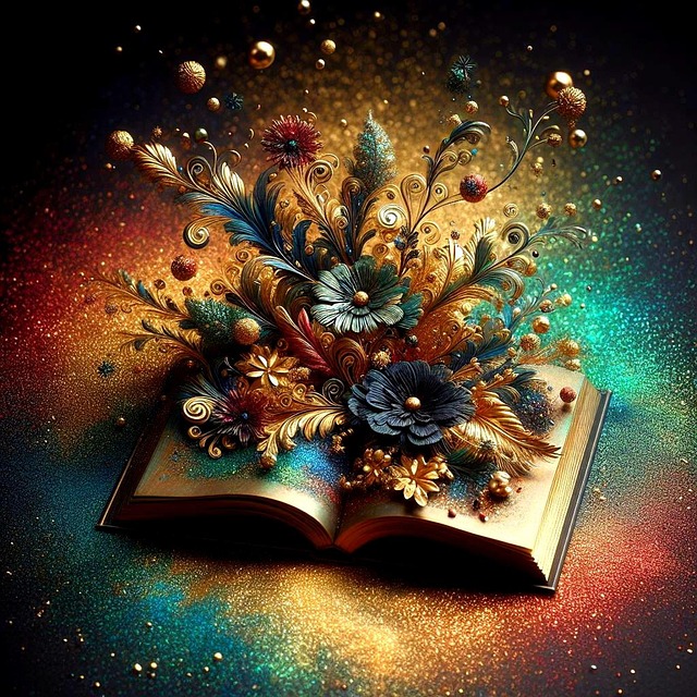 Free ai generated book flowers illustration