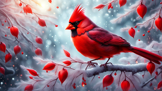 Free ai generated cardinal bird illustration