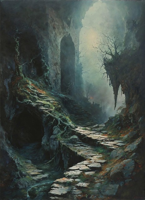 Free ai generated path stairs illustration