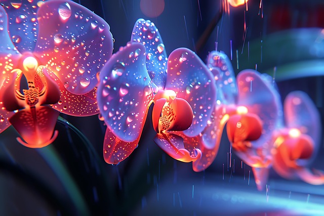 Free ai generated flowers glow illustration