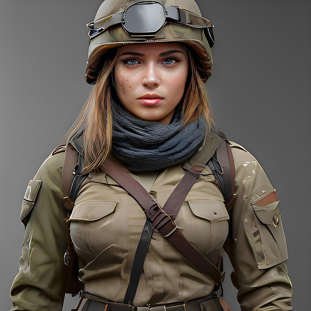 Free woman soldier girl illustration