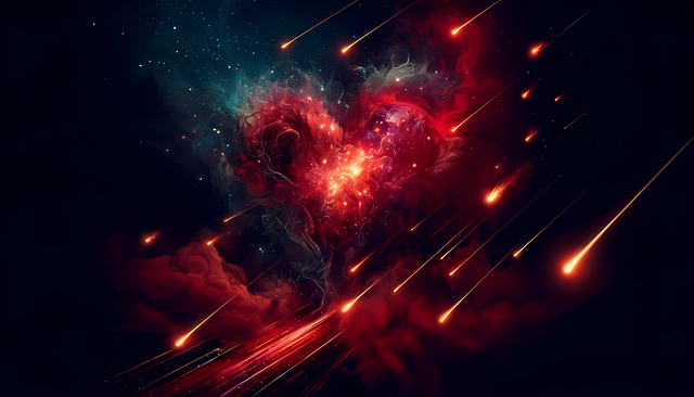 Free ai generated broken heart quantum computing illustration
