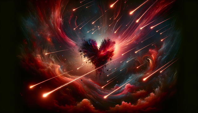 Free ai generated broken heart quantum computing illustration