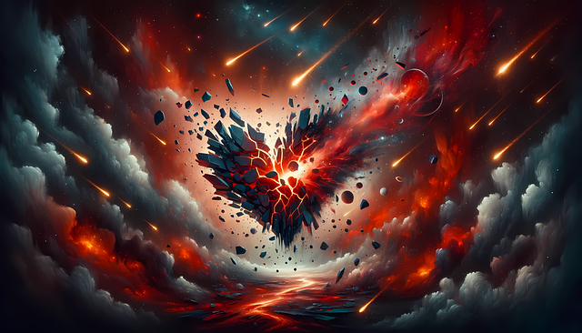 Free ai generated broken heart quantum computing illustration
