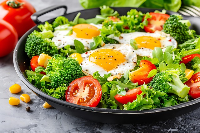 Free ai generated salad vegetables illustration