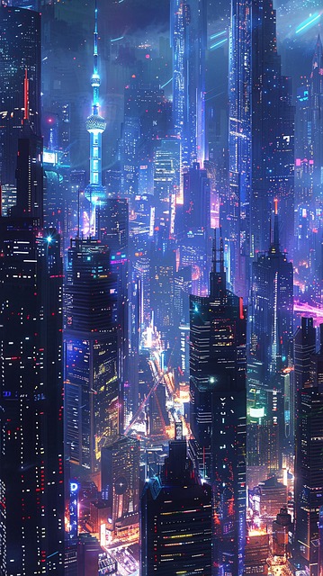 Free ai generated cityscape buildings illustration