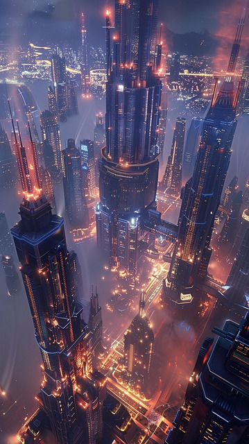 Free ai generated skyscrapers towers illustration