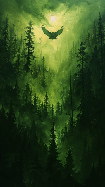 Free ai generated eagle forest illustration