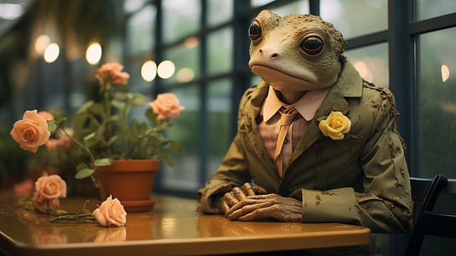 Free ai generated frog alone illustration