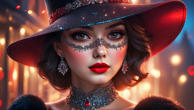Free woman hat beauty illustration