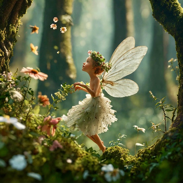 Download free HD stock image of Ai Generated Fairy Free ai generated fairy flowers illustration