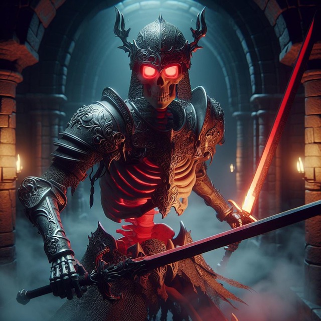 Free ai generated warrior skeleton illustration
