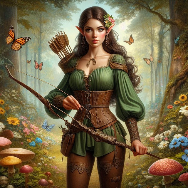 Free ai generated warrior elf illustration