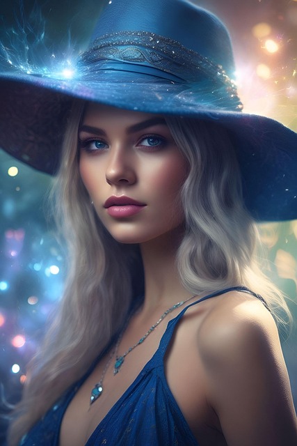 Free ai generated woman hat illustration