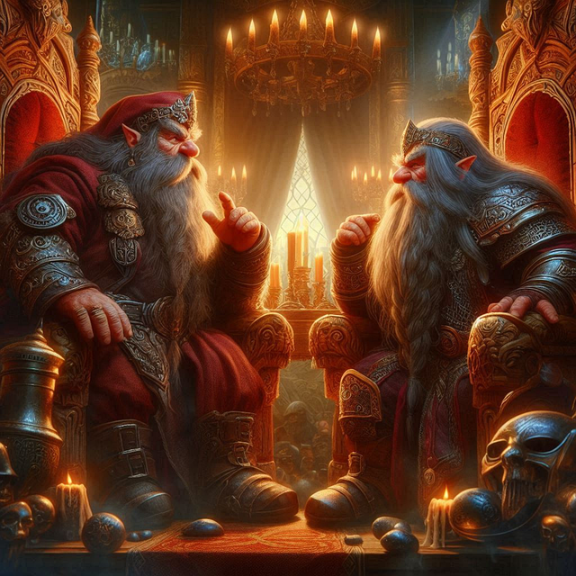 Free ai generated dwarfs discussion illustration