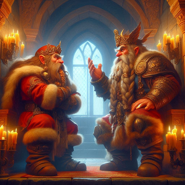 Free ai generated dwarfs discussion illustration