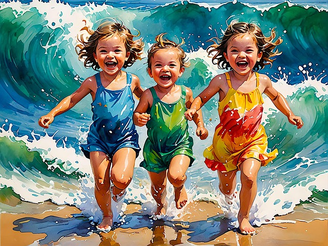 Free ai generated girls children illustration
