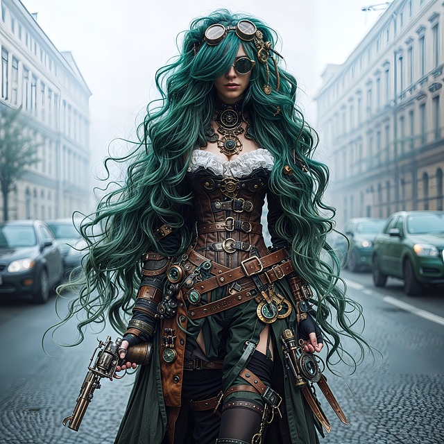 Download free HD stock image of Ai Generated Woman Free ai generated woman steampunk illustration