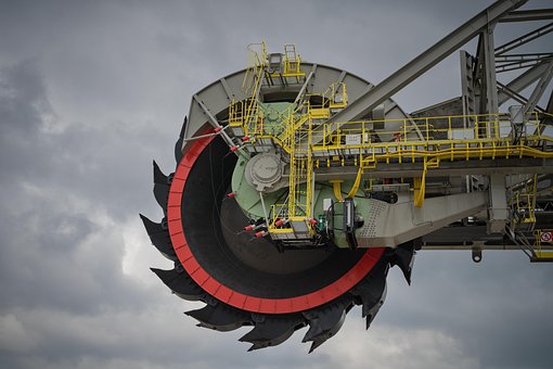 Balde, Escavadora, Técnica, Máquina