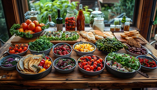 Free ai generated food table illustration